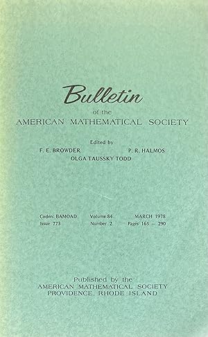 Bulletin of the American Mathematical Society, Volume.84, Number 2, PP. 165-290, March 1978