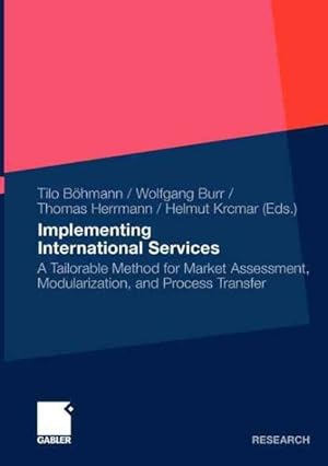 Bild des Verkufers fr Implementing International Services : A Tailorable Method for Market Assessment, Modularization, and Process Transfer zum Verkauf von GreatBookPricesUK