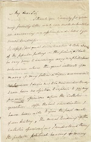 Two-page autograph letter signed to John Wesley Hall