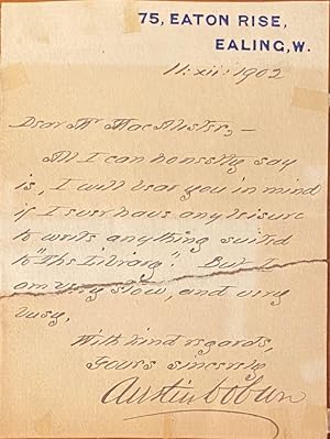 Hand-written signed letter