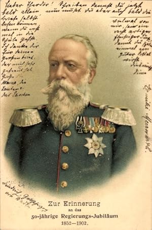 Litho Großherzog Friedrich I. von Baden, Portrait in Uniform