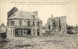 Ansichtskarte / Postkarte Albert Somme, Les ruines apres le passage des barbares