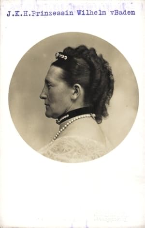 Foto Ansichtskarte / Postkarte Prinzessin Wilhelm von Baden, Portrait, Perlen
