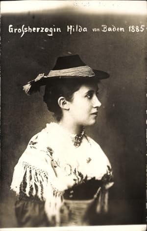 Ansichtskarte / Postkarte Großherzogin Hilda von Baden, Portrait in Tracht, 1885