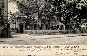 Ansichtskarte / Postkarte Berlin Pankow Niederschönhausen, Restaurant und Konzertgarten von Carl ...