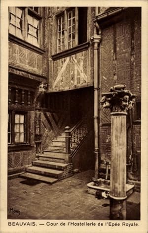 Ansichtskarte / Postkarte Beauvais Oise, Innenhof der Hostellerie de lEpée Royale