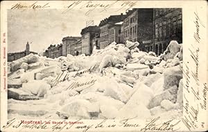 Ansichtskarte / Postkarte Montreal Quebec Kanada, Eisschollen im Hafen