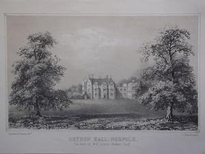 Bild des Verkufers fr Original Antique Lithograph Illustrating Heydon Hall, Norfolk, The Seat of W.E.Lytton, Bulwer Esq, From Visitation of Seats By J. B. Burke, Published in 1852 - 1855. zum Verkauf von Rostron & Edwards