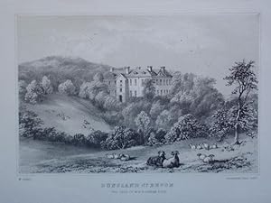 Original Antique Lithograph Illustrating Dunsland, Devon, the Seat of W.H.B.Coham Esq, From Visit...