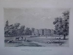 Original Antique Lithograph Illustrating Prestwold Hall, Leicester, the Seat of C.W.Packe Esq MP,...
