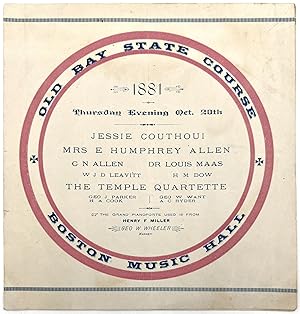 Programme - Jessie Couthoui, Mrs E. Humphrey Allen, The Temple Quartette, etc.