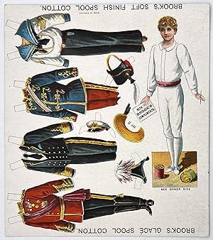 Uncut Advertising Paper Dolls Sheet - Young Boy with 4 Military Costumes