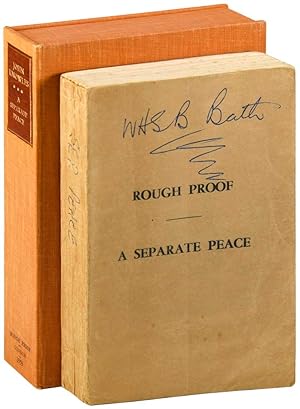 A SEPARATE PEACE: A NOVEL - UNCORRECTED PROOF COPY