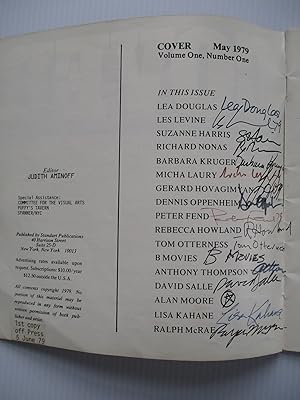 Image du vendeur pour Cover: A Magazine of Art Volume 1 Number 1 May 1979 (signed by every one of the 17 artist participants) mis en vente par ANARTIST