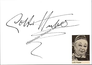 Seller image for Original Autogramm Lotti Huber (1912-1998) /// Autograph signiert signed signee for sale by Antiquariat im Kaiserviertel | Wimbauer Buchversand