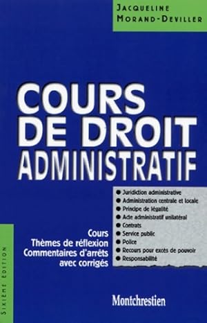 Cours de droit administratif - Jacqueline Morand-Deviller