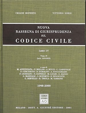 Image du vendeur pour NUOVA RASSEGNA DI GIURISPRUDENZA SUL CODICE CIVILE - LIBRO IV 2 VOLUMI - TOMO I ( artt. 1173 - 1469 ) ; TOMO II ( artt. 1470 - 2059) - mis en vente par MULTI BOOK