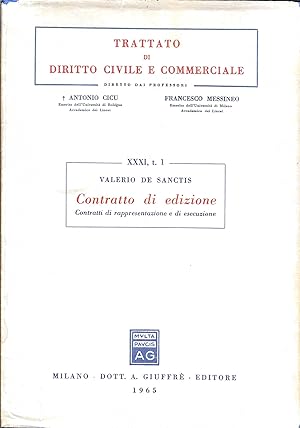 Seller image for TRATTATO DI DIRITTO CIVILE E COMMERCIALE - XXXI , t. 1 CONTRATTO DI EDIZIONE for sale by MULTI BOOK