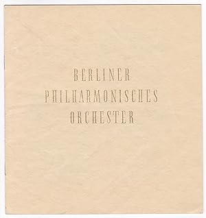 Programm Berliner Philharmonisches Orchester Matzerath Berlin Steglitz 1953