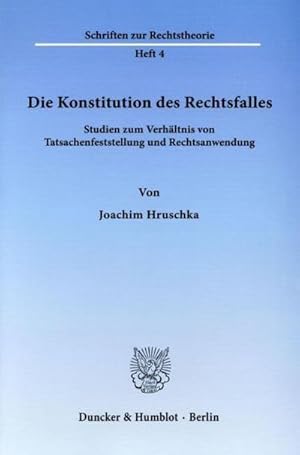 Bild des Verkufers fr Die Konstitution des Rechtsfalles. zum Verkauf von BuchWeltWeit Ludwig Meier e.K.