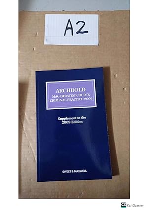 Immagine del venditore per Archbold Magistrates' Courts Criminal Practice 2009 Supplement to the 2009 Edition venduto da UK LAW BOOK SELLERS LTD