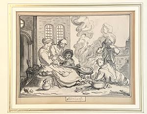 Framed antique drawing | Allegory of the month of February, ca. 1780, 1 p.