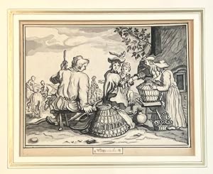 Framed antique drawing | Allegory of the month of November, ca. 1780, 1 p.