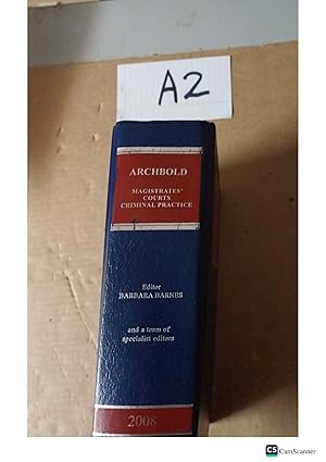 Immagine del venditore per Archbold Magistrates' Courts Criminal Practice 2008 by Barbara Barnes venduto da UK LAW BOOK SELLERS LTD