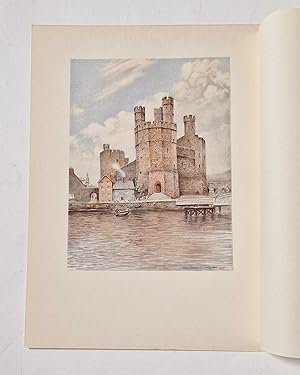 Carnarvon Castle (1930 Illustration Colour Print)