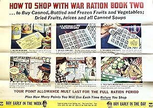 [POSTER] HOW TO SHOP WITH WAR RATION BOOK TWO . to Buy Canned, Bottled and Frozen Fruits and Vege...