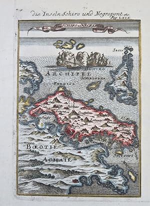 Euboea & Skyros Ottoman Empire Greek Islands Naval Battle 1685 Mallet color map