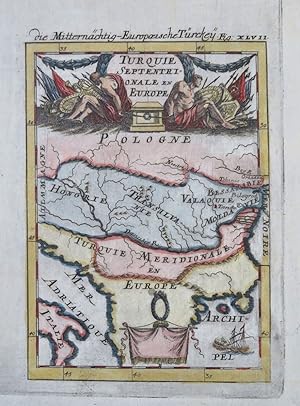 Ottoman Empire Balkans Hungary Moldavia Transylvania 1685 Mallet decorative map