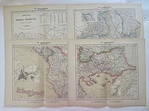 Ottoman Empire Balkans Serbia Albania Romania 1885 Flemming huge 4 sheet map