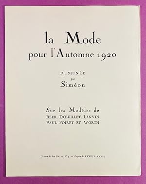 La mode pour l'Automne 1920 dessinée par Siméon (4 croquis hors-texte, n°7, 1920)