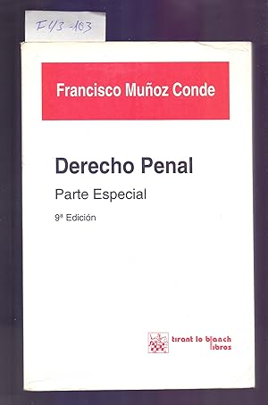 Image du vendeur pour DERECHO PENAL, PARTE ESPECIAL mis en vente par Libreria 7 Soles