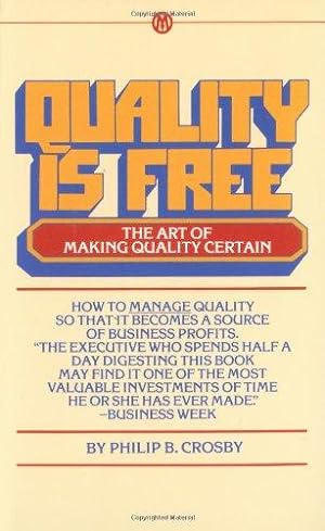 Bild des Verkufers fr Quality is Free: The Art of Making Quality Certain (Signet Shakespeare) zum Verkauf von WeBuyBooks 2