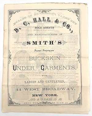 D.C. Hall & Co., Sole Agents and Manufacturer's of Smith's Patent Perforated Buckskin Under Garme...