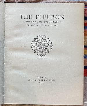 The Fleuron: A Journal of Typography. No. 1