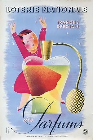 1939 French Loterie Nationale Poster - Tranches Special des Parfums