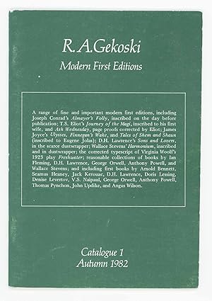 Catalogue 1. Modern First Editions