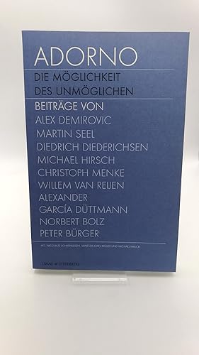 Seller image for Adorno. Die Mglichkeit des Unmglichen for sale by Antiquariat Bcherwurm
