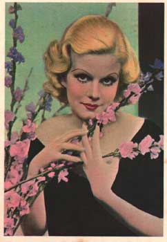 Postcard of actress Jean Harlow