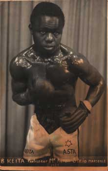 French postcard with plate of boxer B. Keita