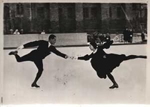 Photograph of Mr. and Mrs. Troilas ice-skating in Budapest