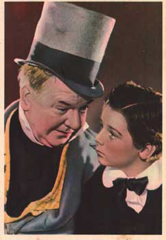 Postcard of actors W.C. Fields and Freddie Bartholomew