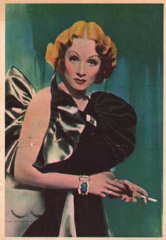 Postcard of actress Marlene Dietrich