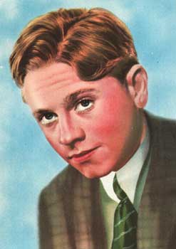 Card with color plate of actor Mickey Rooney