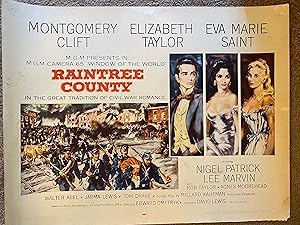 Seller image for Raintree County Half Sheet Style A 1957 Montgomery Clift, Elizabeth Taylor, Eva Marie Saint for sale by AcornBooksNH
