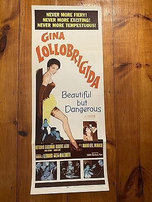 Image du vendeur pour Beautiful But Dangerous Insert 1958 Gina Lollobrigida, Vittorio Gassman! mis en vente par AcornBooksNH