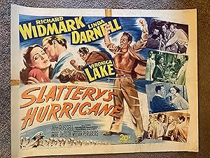 Bild des Verkufers fr Slattery's Hurricane Half Sheet 1949 Richard Widmark, Linda Darnell, Veronica Lake! zum Verkauf von AcornBooksNH